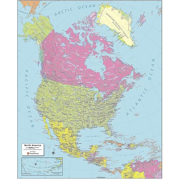 National Geographic North America Wall Map - Classic - Laminated
